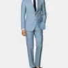 Light Blue Havana Suit | Italian Tropical Wool | Custom Tailored Business Suit