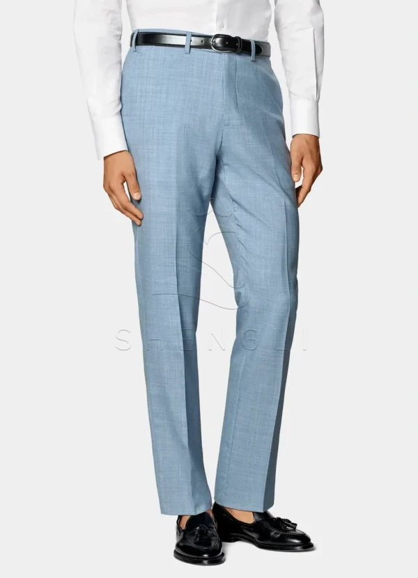 Light Blue Havana Suit | Italian Tropical Wool | Custom Tailored Business Suit