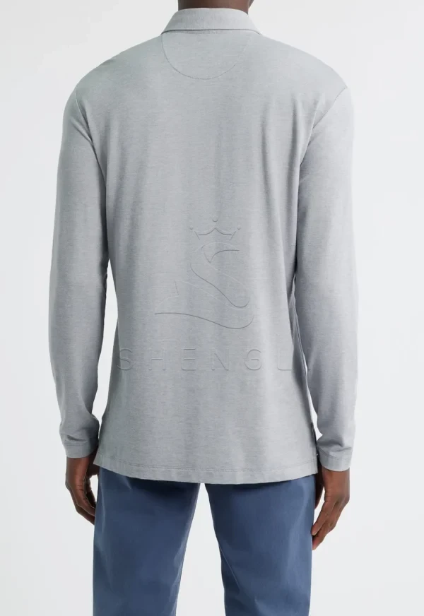 bc1c139b-b344-400d-84c2-6c39b5739156 (1) Custom Grey Long Sleeve Polo Shirt | Premium Blend | Classic Fit for Corporate Wear