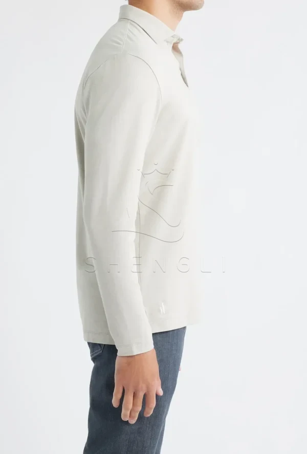 c936323f-4213-43c4-b33c-a80451686fed Custom Otter Color Long Sleeve Polo Shirt | Premium Stretch Fabric | Corporate Casual Wear