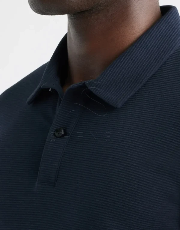 Dark Blue Long Sleeve Polo Shirt | Custom Corporate Polo | 100% Cotton Business Casual Wear