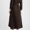 da955bda-3795-446a-a70f-6f66f0304d3e Custom Brown Belted Midi Shirtdress | Professional Women's Dress | OEM Manufacturing