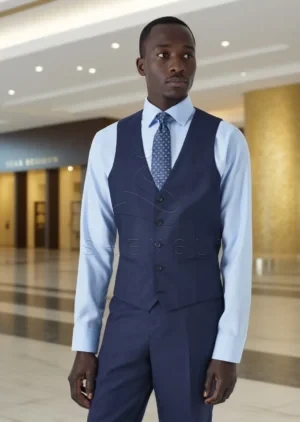 Super 100's Birdseye Wool Suit Waistcoat | Premium Customizable Waistcoat | Bulk OEM Manufacturing