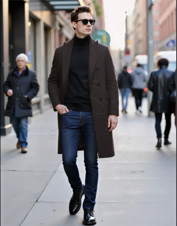 Custom Brown Wool Cashmere Overcoat | Italian Fabric | Luxury Outerwear for OEM & Bulk Orders