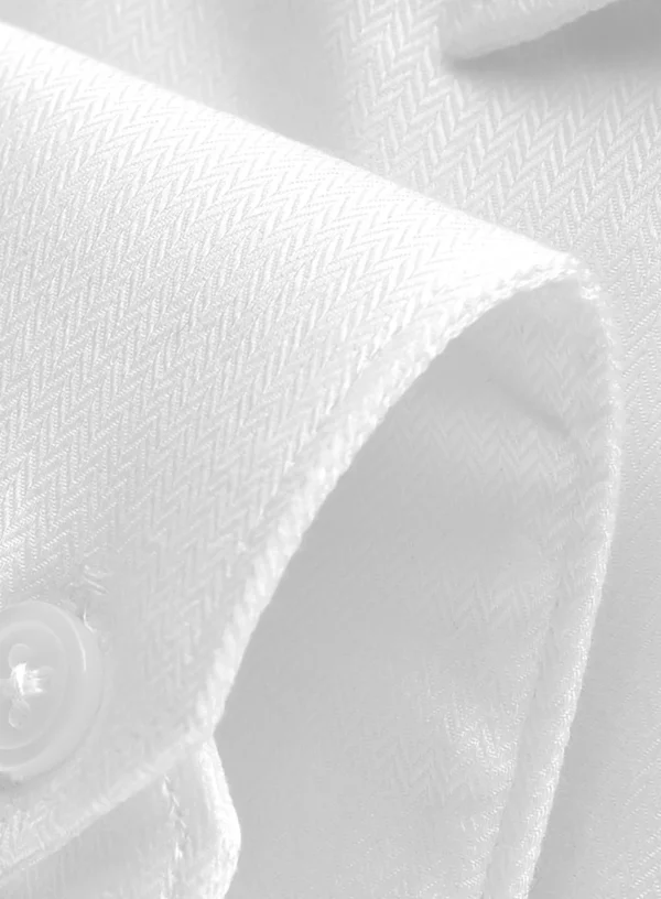 Custom White Herringbone Cotton Shirt | Premium Business Formal Wear | Bulk Order Discount