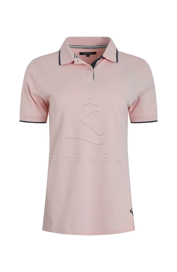 Elegant Women's Custom Pique Polo | Pink Embroidered Corporate Shirt | Low MOQ Available