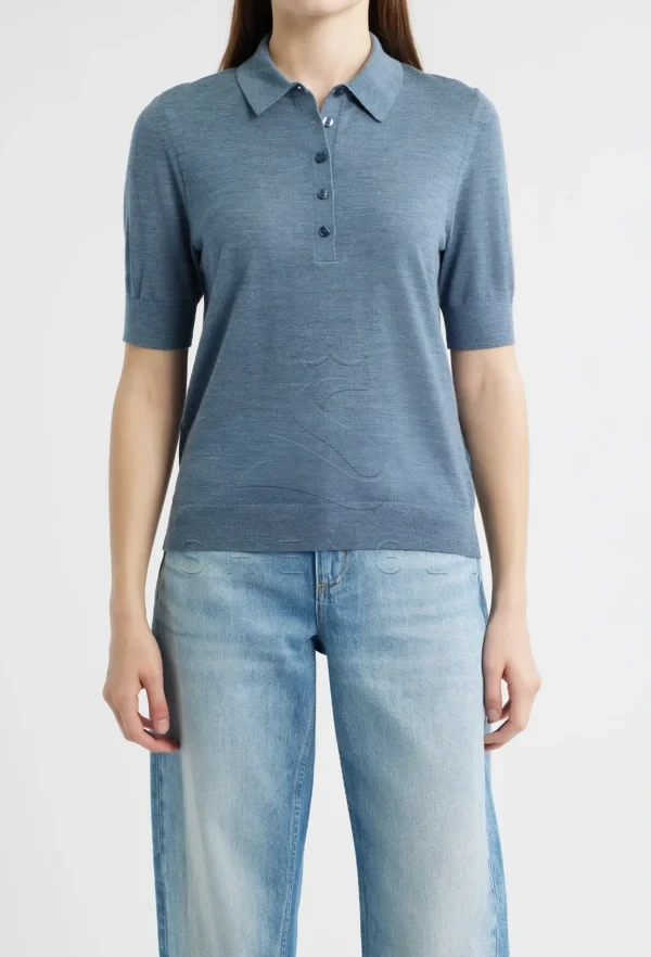 Luxury Virgin Wool Polo Knit for Women | Bespoke Embroidery Ready | Corporate Fashion