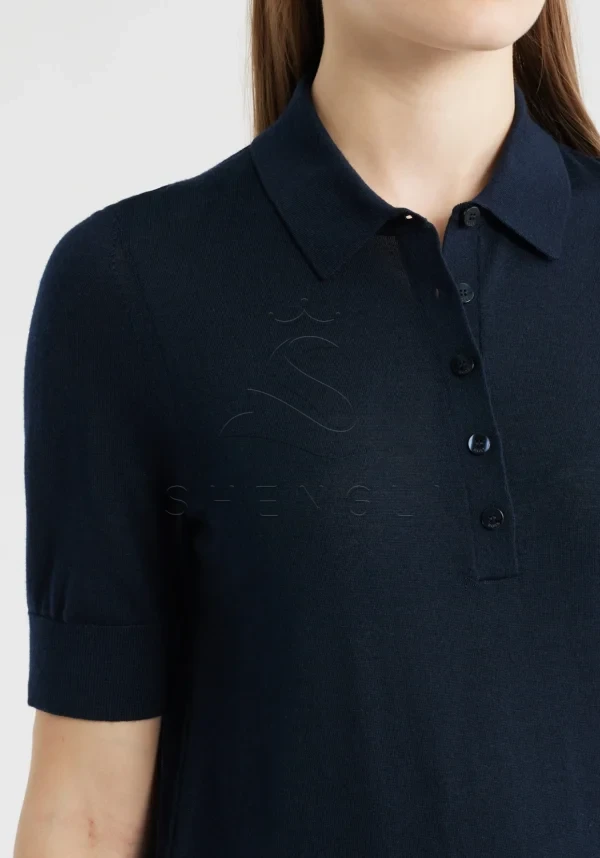 Premium Virgin Wool Polo Sweater for Women | Custom Knitwear for Corporate & Hospitality