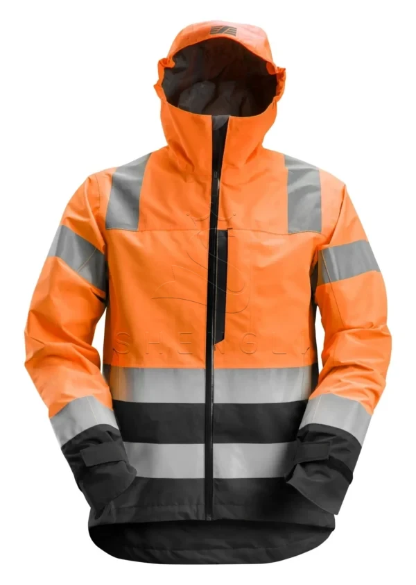 High Visibility Waterproof Jacket Class 3 | EN ISO 20471 & EN 343 Certified | Custom OEM Manufacturing-orange\Black