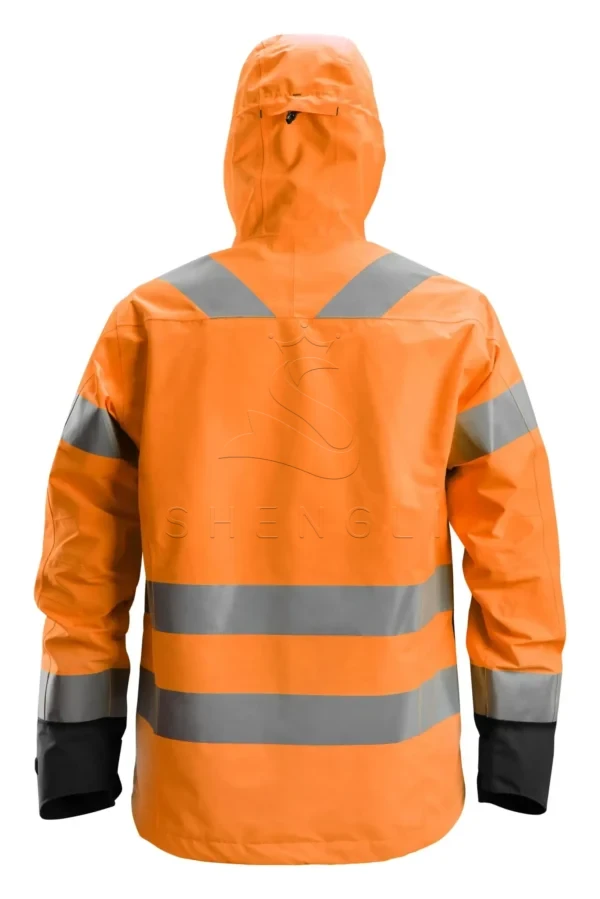 High Visibility Waterproof Jacket Class 3 | EN ISO 20471 & EN 343 Certified | Custom OEM Manufacturing-orange\Black