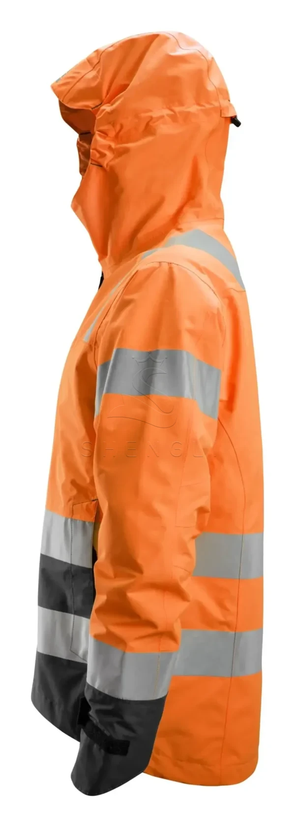 High Visibility Waterproof Jacket Class 3 | EN ISO 20471 & EN 343 Certified | Custom OEM Manufacturing-orange\Black