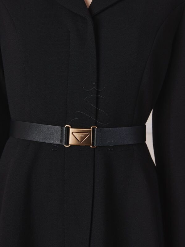 Sophisticated Flared Wool Dress with Open Collar | Custom OEM Manufacturing for Corporate & Hospitality