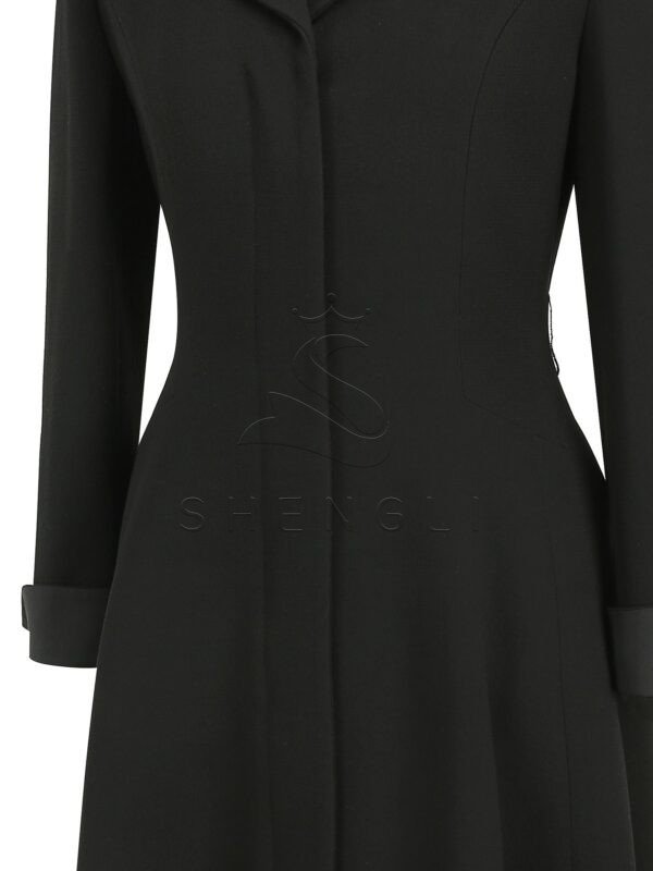 Sophisticated Flared Wool Dress with Open Collar | Custom OEM Manufacturing for Corporate & Hospitality