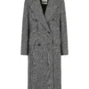 Elegant Double-Breasted Cashmere-Blend Overcoat for Women | Deep Grey Herringbone | Custom OEM Manufacturing