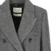 Elegant Double-Breasted Cashmere-Blend Overcoat for Women | Deep Grey Herringbone | Custom OEM Manufacturing