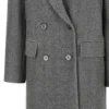 Elegant Double-Breasted Cashmere-Blend Overcoat for Women | Deep Grey Herringbone | Custom OEM Manufacturing