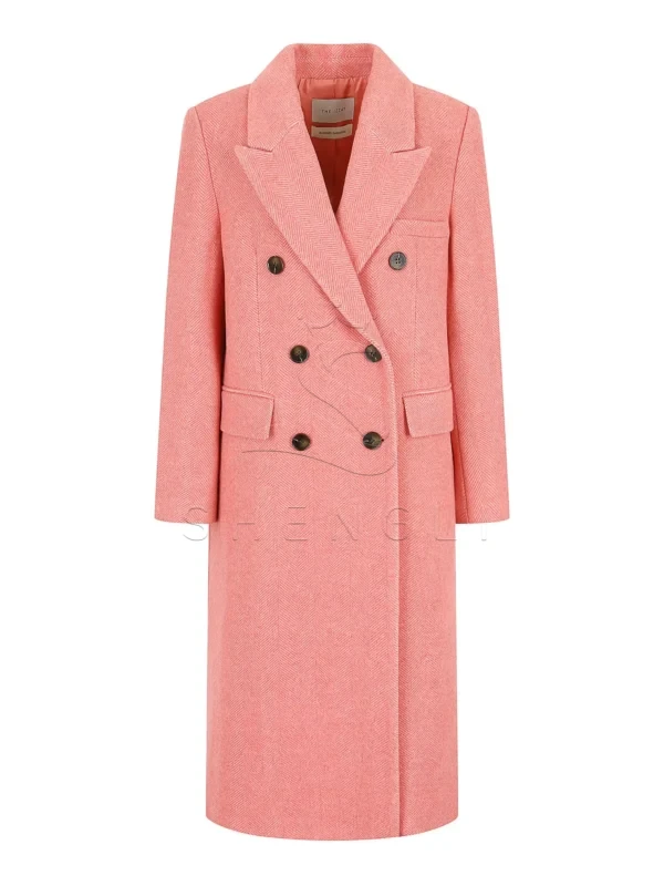 DM_20251017095623_004 Herringbone Cashmere Blend Long Coat in Blush Pink | Custom Luxury Outerwear Manufacturing