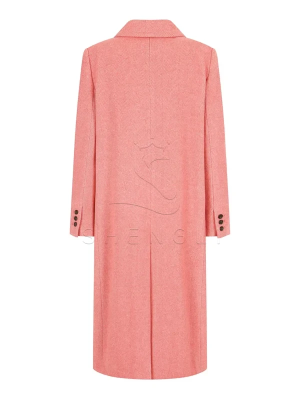 DM_20251017095623_005 Herringbone Cashmere Blend Long Coat in Blush Pink | Custom Luxury Outerwear Manufacturing