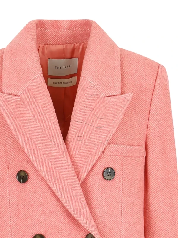 DM_20251017095623_006 Herringbone Cashmere Blend Long Coat in Blush Pink | Custom Luxury Outerwear Manufacturing