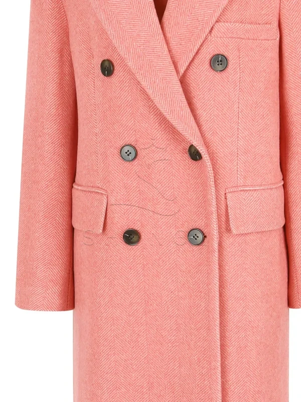 DM_20251017095623_007 Herringbone Cashmere Blend Long Coat in Blush Pink | Custom Luxury Outerwear Manufacturing