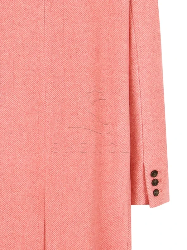 DM_20251017095623_009 Herringbone Cashmere Blend Long Coat in Blush Pink | Custom Luxury Outerwear Manufacturing