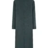 Elegant Women's Double-Breasted Long Coat in Botanical Green | Premium Wool Blend | Custom Tailoring