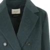 Elegant Women's Double-Breasted Long Coat in Botanical Green | Premium Wool Blend | Custom Tailoring