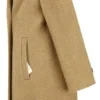 Ladies' Camel Double-Breasted Wool Blend Trench Coat | Relaxed Fit Longline Overcoat