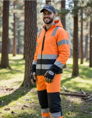 EN 343 Certified Hi-Vis Waterproof Over Trousers | Class 2 Safety Protection | Custom OEM Available-orange\Black