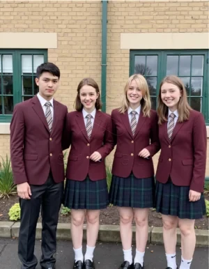 Crimson Scholar Blazer: Premium Women's School Uniform Collection