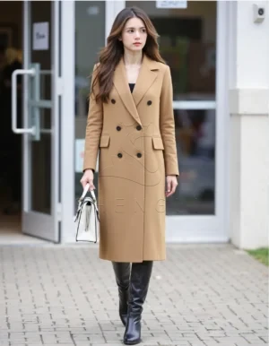 Name_flux_00001_ygvdh_1760690525 Camel Double-Layer Cashmere Overcoat | Women's Luxury Outerwear | Bespoke Manufacturing