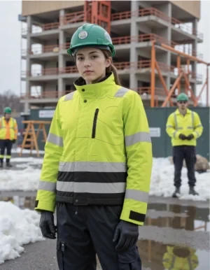 Women's High-Visibility Winter Work Jacket with 37.5® Technology | EN ISO 20471 Certified | Custom OEM-yellow\Black