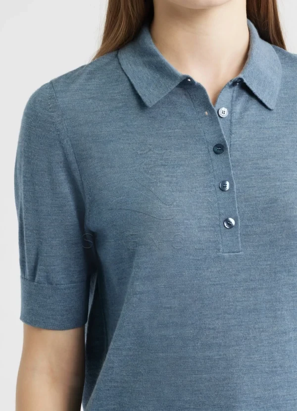 Luxury Virgin Wool Polo Knit for Women | Bespoke Embroidery Ready | Corporate Fashion