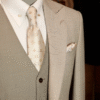 ComfyUI_00001_cfmog_1762309531 Oatmeal-Colored Wedding Suit Collection | Italian Wool Three-Piece Sets for Outdoor Ceremonies
