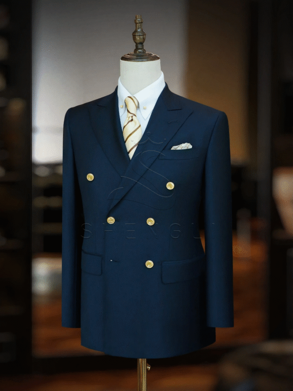 Bespoke Navy Blazer with Metallic Buttons | Next-Generation Professional Attire | OEM Manufacturing Solutions