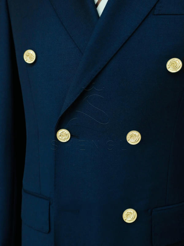 Bespoke Navy Blazer with Metallic Buttons | Next-Generation Professional Attire | OEM Manufacturing Solutions