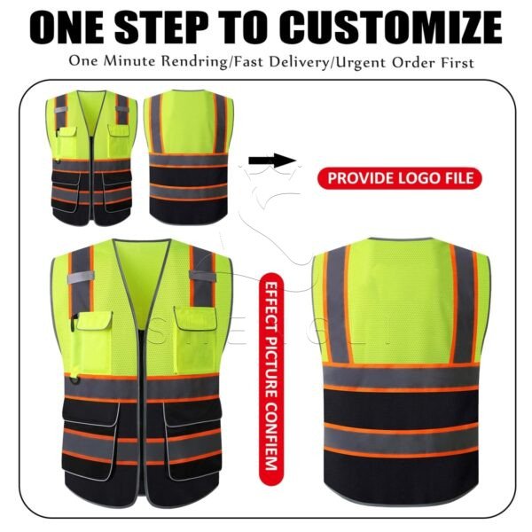 High-Vis Multi-Pocket ANSI Safety Vest | Reflective Work Vest with Custom Branding