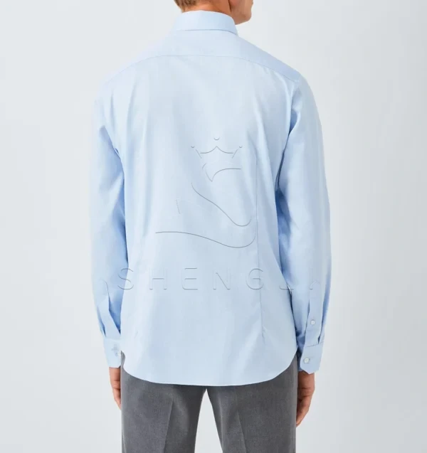 Blue Dobby Business Shirt | Non-Iron Cotton Formal Wear | Custom Corporate Apparel Solutions