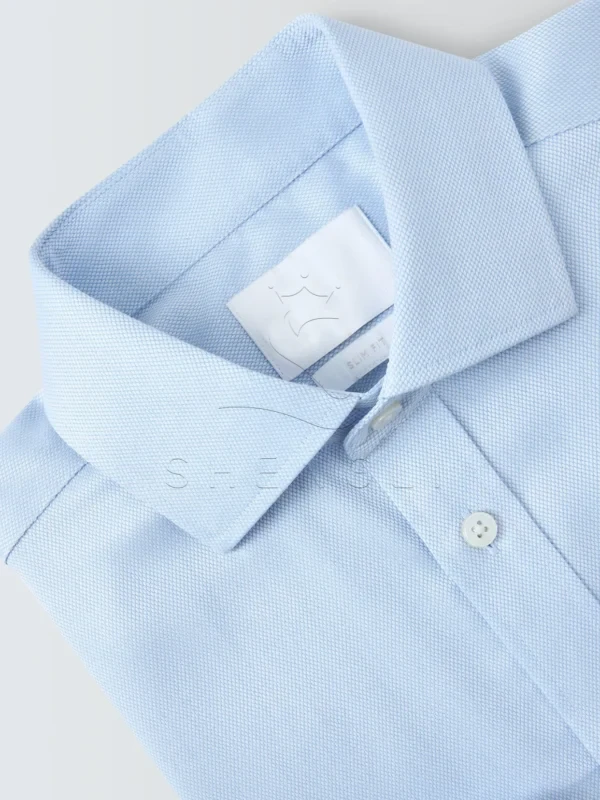 Blue Dobby Business Shirt | Non-Iron Cotton Formal Wear | Custom Corporate Apparel Solutions