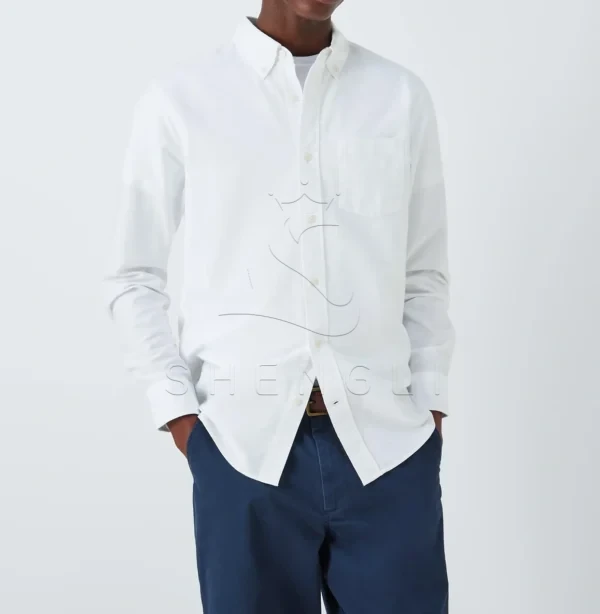 Heritage Oxford Shirt with Stripe Trim | Classic Business Casual Wear | Custom Embroidery Services