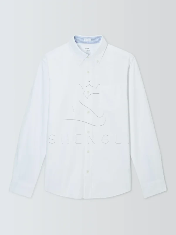 Heritage Oxford Shirt with Stripe Trim | Classic Business Casual Wear | Custom Embroidery Services