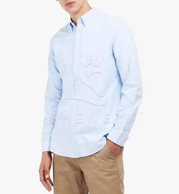 DM_20251117094639_002 Sky Blue Tailored Oxford Shirt | Premium Cotton Button-Down | Corporate Customization