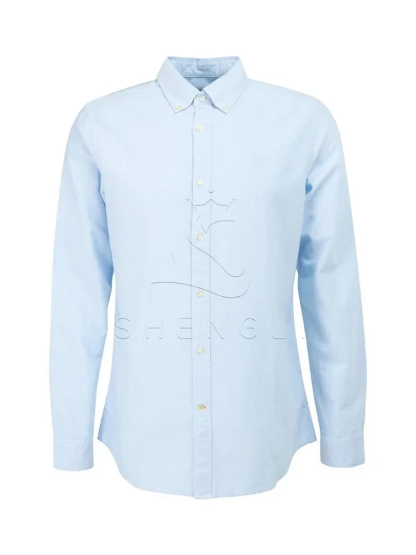 DM_20251117094639_005_cleanup Sky Blue Tailored Oxford Shirt | Premium Cotton Button-Down | Corporate Customization