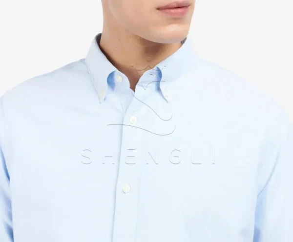 DM_20251117094639_006 Sky Blue Tailored Oxford Shirt | Premium Cotton Button-Down | Corporate Customization