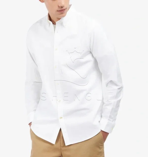 White Oxford Business Shirt with Button-Down Collar | Bespoke Tailored Fit | Direct Manufacturer