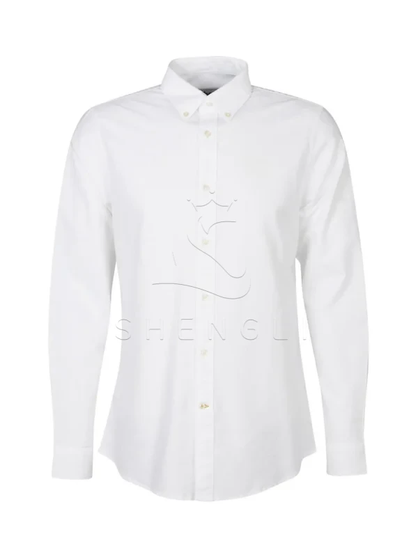 White Oxford Business Shirt with Button-Down Collar | Bespoke Tailored Fit | Direct Manufacturer