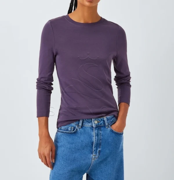 DM_20251120092246_002 Premium Gothic Grape Organic Long Sleeve Tee | GOTS Certified Custom Wear