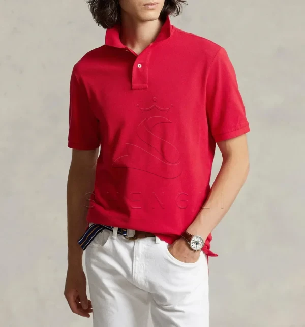 Premium Custom-Fit Polo Shirt | Red Performance Knit | Corporate Branding Solution