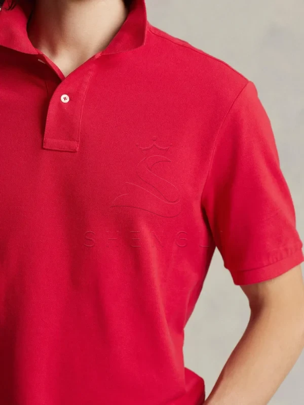 Premium Custom-Fit Polo Shirt | Red Performance Knit | Corporate Branding Solution