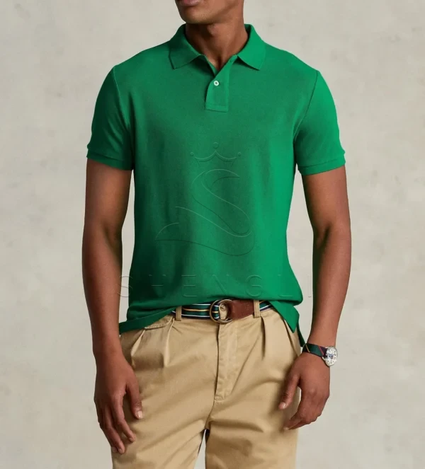 DM_20251126095936_002 Billiard Green Custom Fit Polo Shirt | Premium Cotton Pique with Logo Embroidery